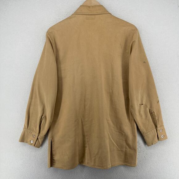 Vintage LEVIS Shirt Mens M Red Batwing Twill Button Up Utility Long Sleeve Brown - Picture 3 of 16